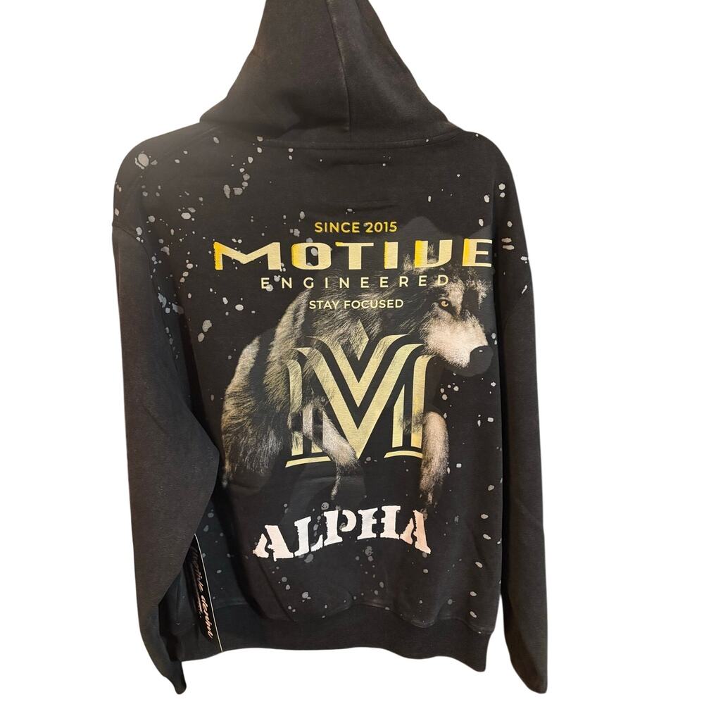 NWT SZ S - Motive Alpha Wolf Hoodie, Black